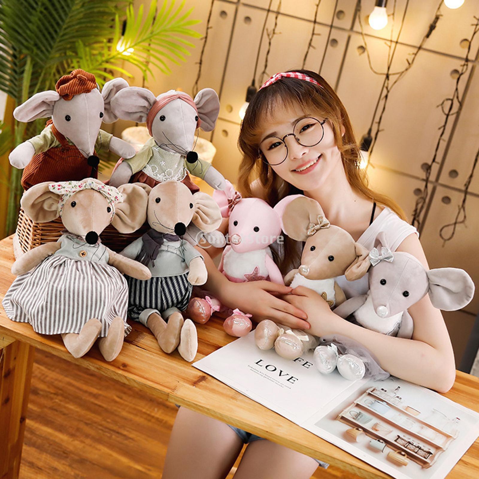2-4pc Cute Plush Toys Stuffed Mouse Dolls Soft PP Cotton Baby Kids New Year Gift