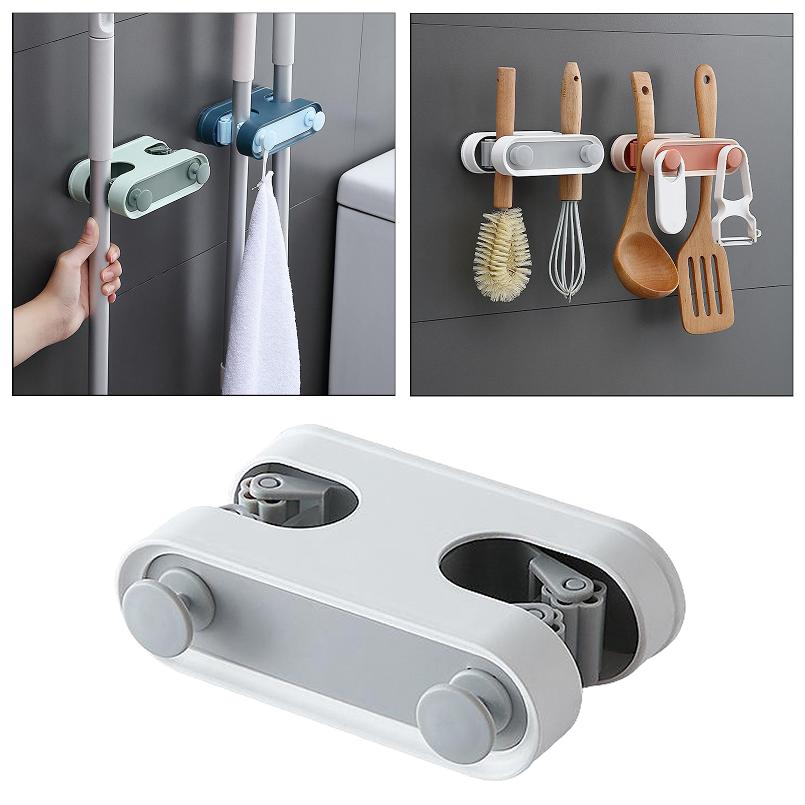 Broom Holder Wall Mounted, Mop Holders Broom Grippers Racks Hanger Anti- No Drilling Holder