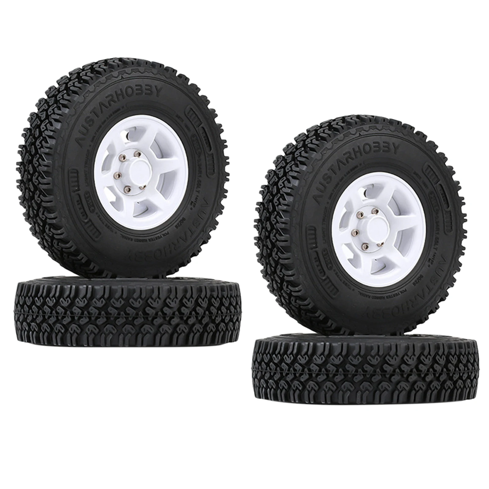 4x RC 1.9 Crawler Tires Tyre 1.55 Beadlock Wheel Rim Dia 90mm for Pajero CC01 CC02 LC70 LC80 D90 Model 1/10 Buggy Off-Road Truck