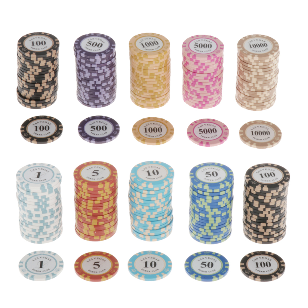 Casino Poker Set - Clay Composite Chips for Playing Cards - for Texas Hold’em Blackjack & Casino Games - 100 Pieces