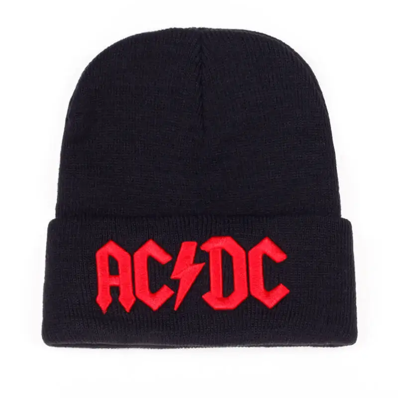 ACDC Hat Women's Winter Hats New Beanie Knit Letter Hats Girls Autumn Women's Beanie Hats Warm Hat Ladies Casual Hats Women Hat skully hat with brim