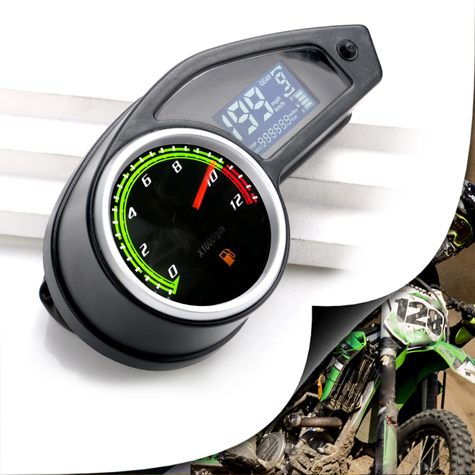 Universal Motorcycle Digital Speedometer Tachometer Odometer Fuel Gauge Cluster Backlight LCD Digital for RPS 250