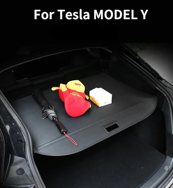 Für Tesla MODELL Y Zubehör Auto Stamm Abdeckung Vorhang Lagerung Board  Material Vorhang Hinten Vorhang Versenkbare Spacer Hinten Racks - AliExpress