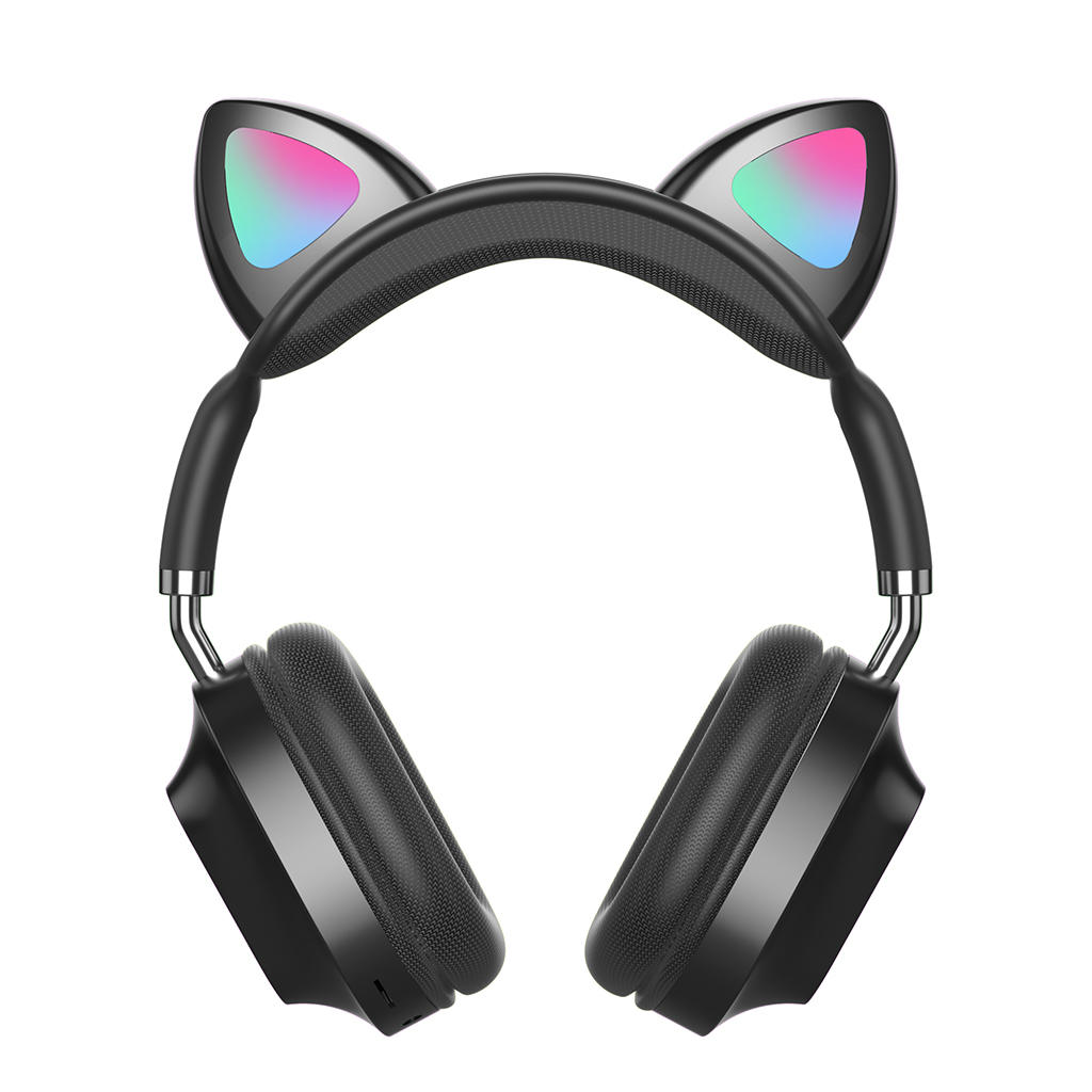 Cat Ear Bluetooth 5.0 Headphones with Mic Soft Earpads Noise Canceling Gaming Headset for Smartphones PC Tablet Girls Boys Girls