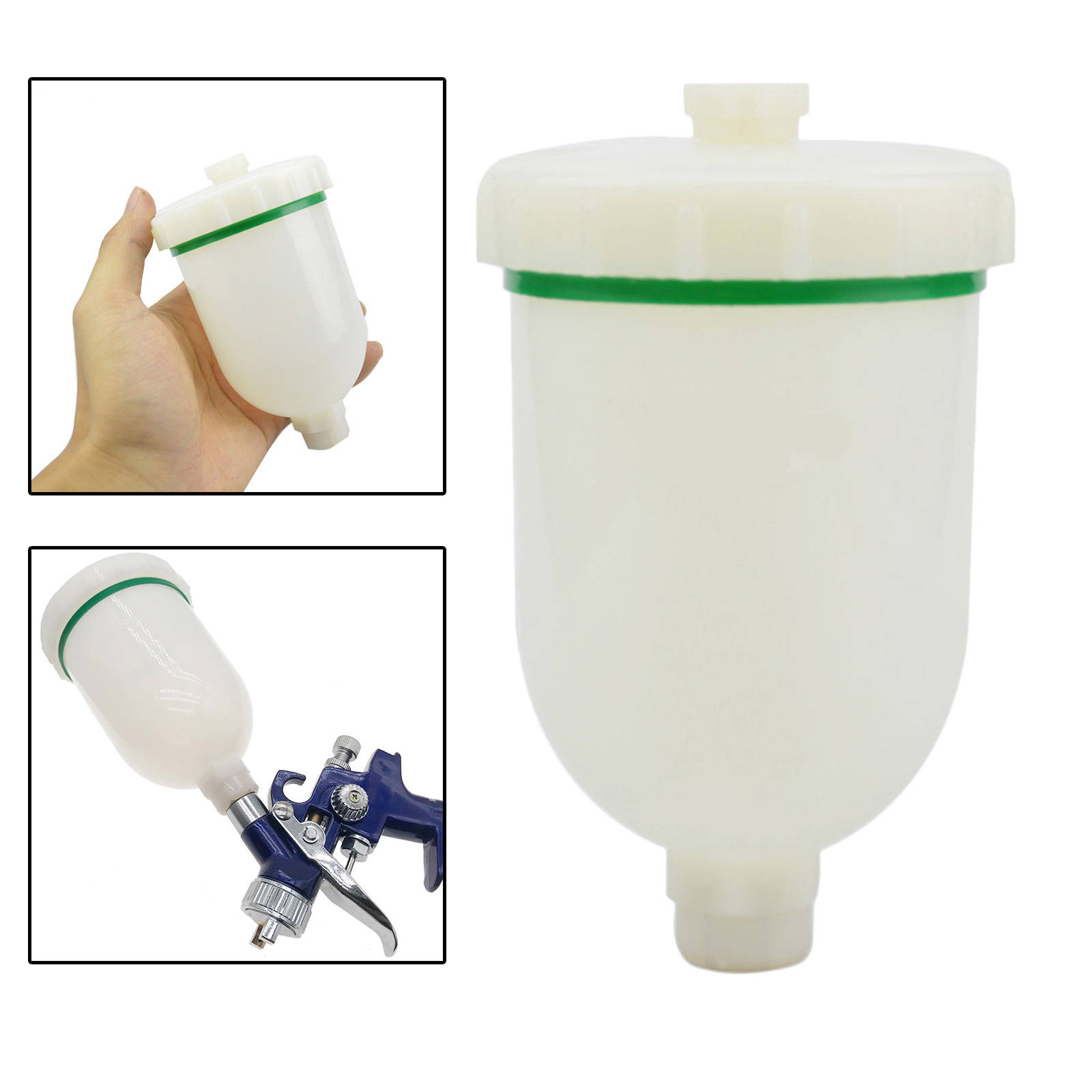 Plastic Spray Gun Pot Container 300ml Capacity Metal Tool Manual Jet Air Texture Pneumatic for H2000 R100 Hvlp Paint Spray Gun