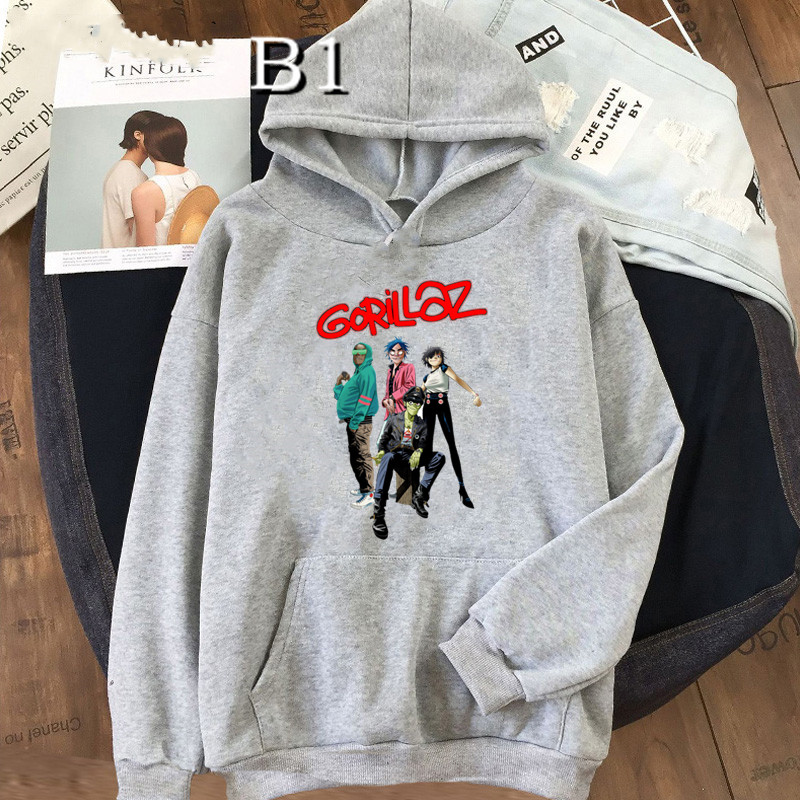 Gorillaz hoodies feminino lazer pullovers de tamanho