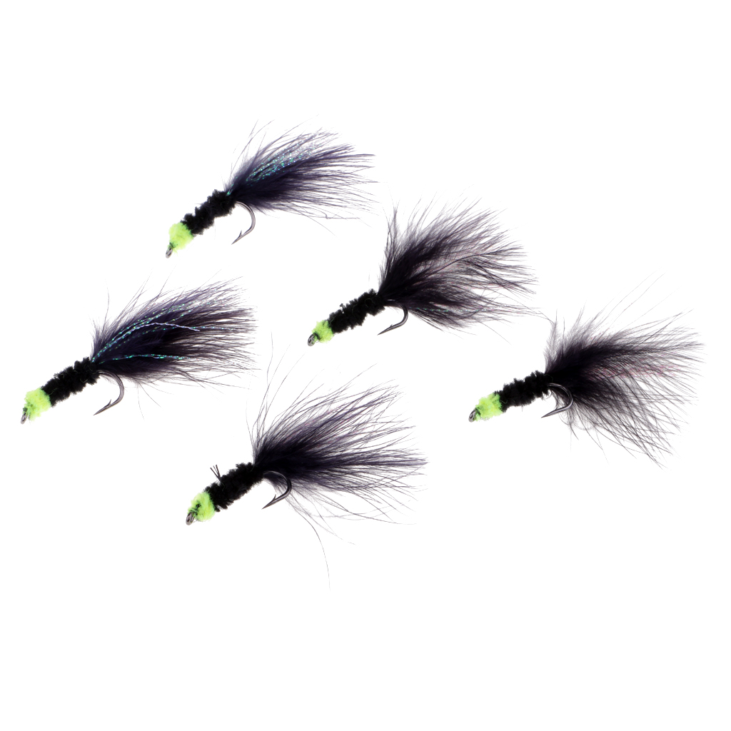 5pcs Fly Fishing Flies, Egg-Sucking Leach, Fishing Woolly Buggers, Trout Flies, Streamer
