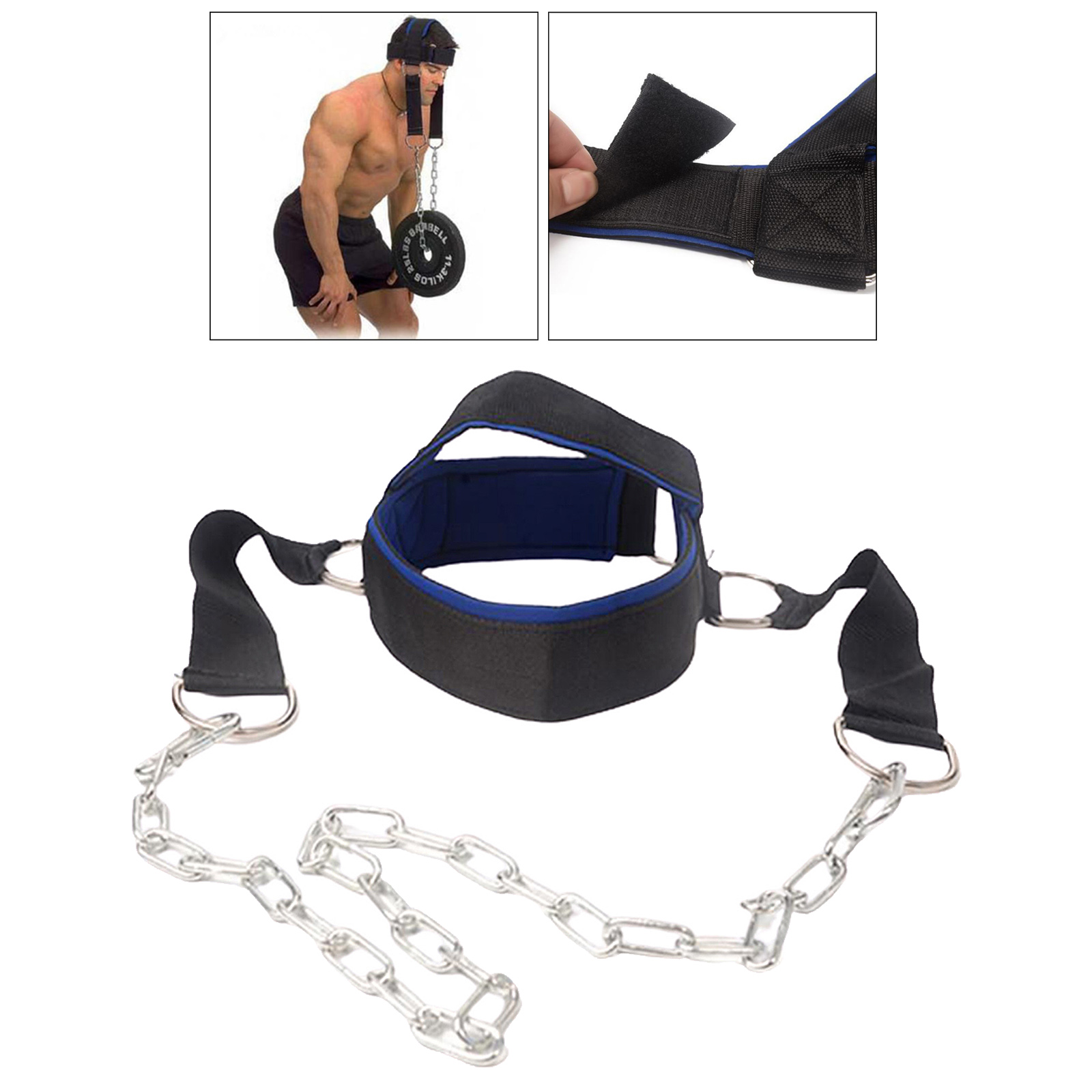  Neck Harness Weight Lifting Exercise Training Dip Belt Chain Strap Home Gym