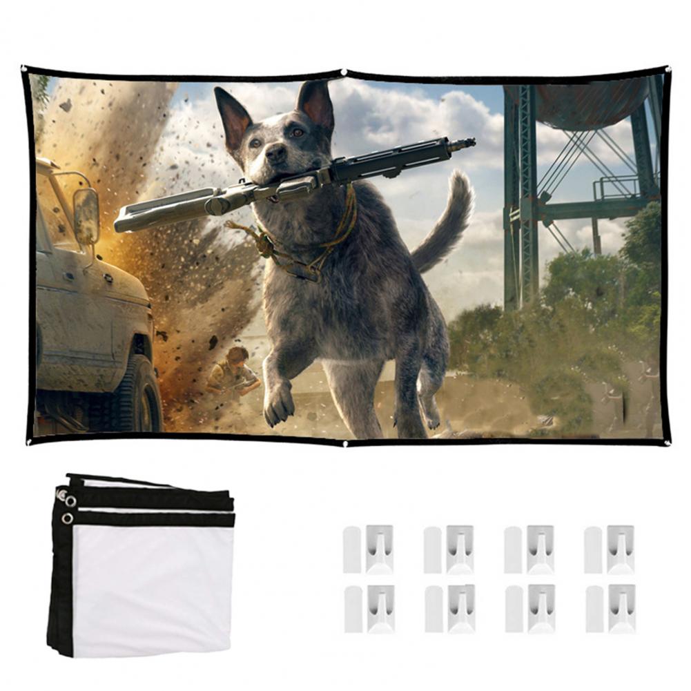 High Brightness 16:9 Fabric Cloth Projector Screen – Available in 60, 100, and 130 Inch Sizes for Epson, BenQ, Home Beamer Description Image.This Product Can Be Found With The Tag Names Computer cleaners, Computer Office, Projector screen