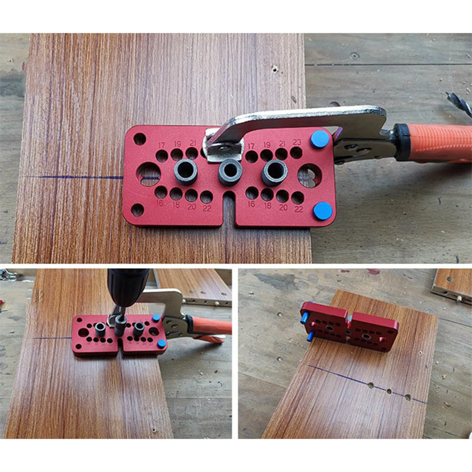 Self-Center Dowel Dowelling Jig Punch Hole Drilling Guide Woodworking Positioner