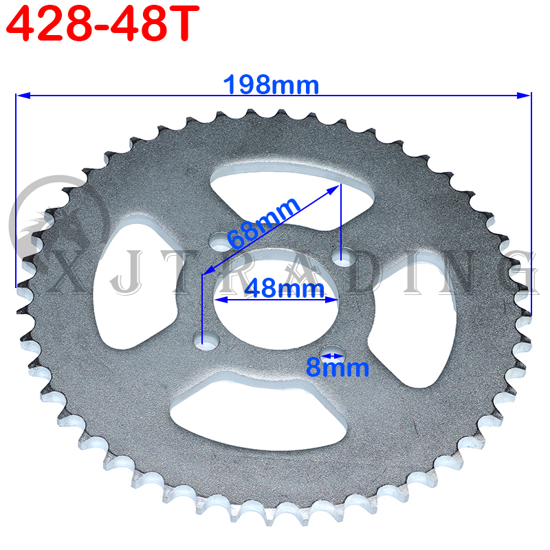 428/420 ketten 25T/31T/32T/41T/48T 48MM Kettenräder Hinten zurück Kettenrad Cog Für ATV Quad Pit Dirt Bike Buggy Go Kart Motorrad – Detail 5