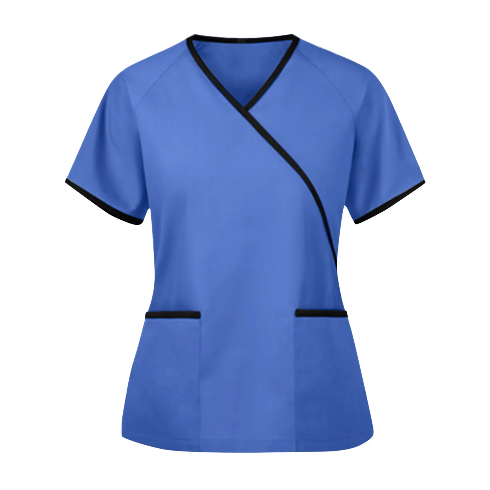 Women Nurse Uniform Butterfly Print Short Sleeve V-Neck Work T-Shirt Undershirt Workwear Tops Workwear Shirts for Women 