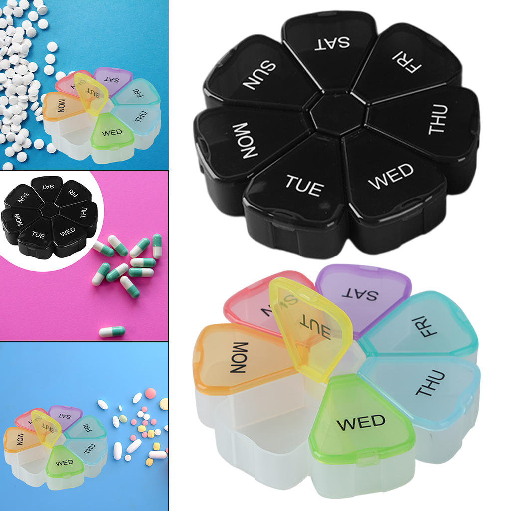 Pill Organizer Weekly Portable Storage for Travel Capsule Elder Kid