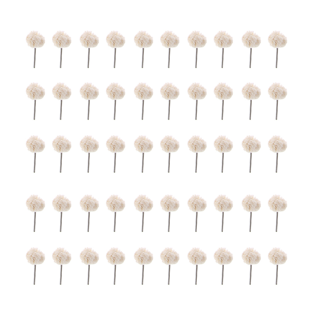 50PCS Wool Polishing Buffing Brush Wheel Drill Bits 2.35mm Rotary Tool, Suitable for smaller areas
