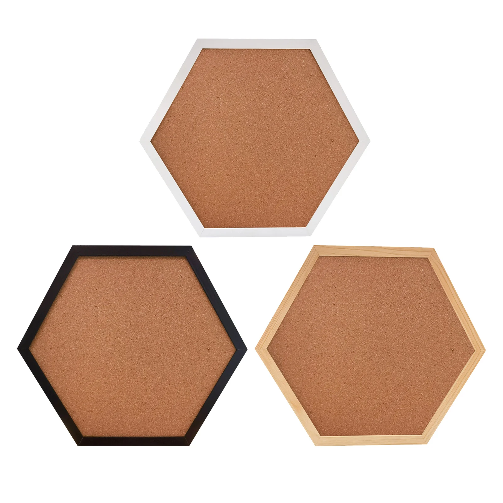 Multifunction Cork Board Office Home Wood Photo Background Hexagon Stickers Wall Message Drawing Bulletin