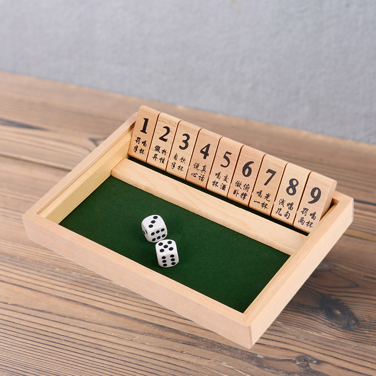 Wooden Flop Game Leisure Entertainment Wooden Board Game Board Play Number for Pub Bar Party Indoor Family