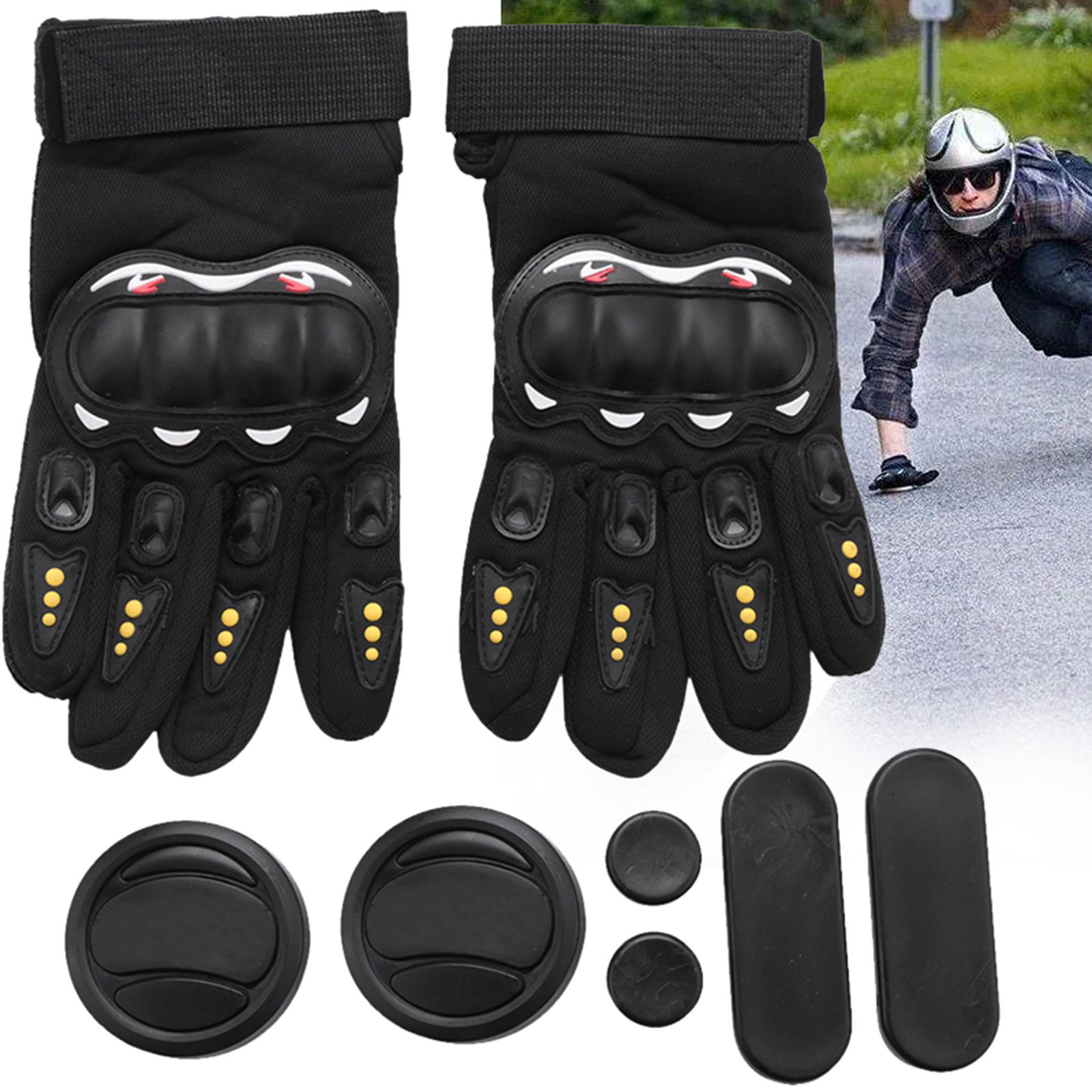 1Pair Men Skateboard Gloves With Sliders Standard Long Board Road Downhill Brake Slide Gloves For Men Sport Downhill Brake Glove