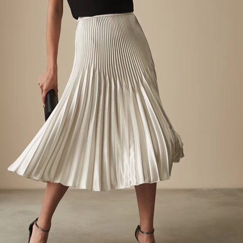 Plissada de Cintura Saia Feminina Alta Clássica 1 High Quality Moda Feminina