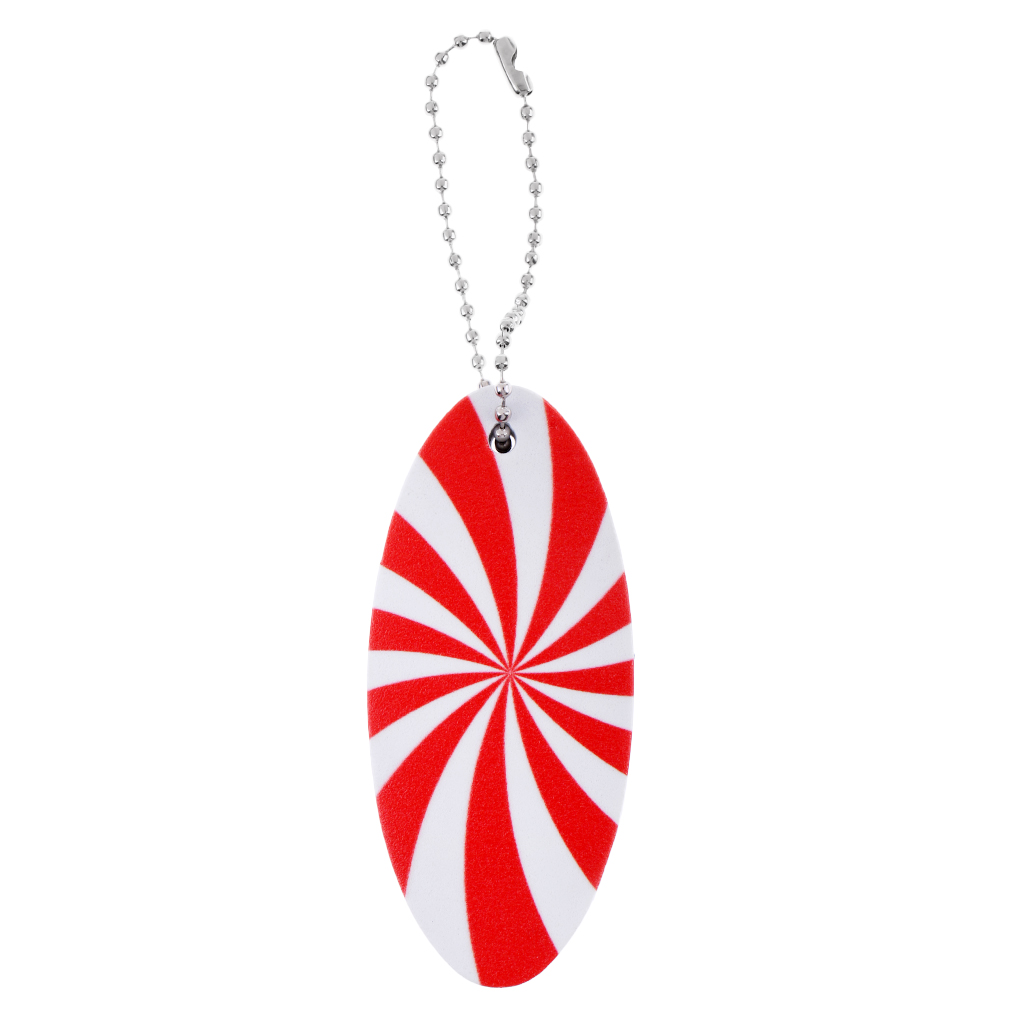 Red White EVA Surfboard Shape Floating Boating Yachting Key Ring Keychain