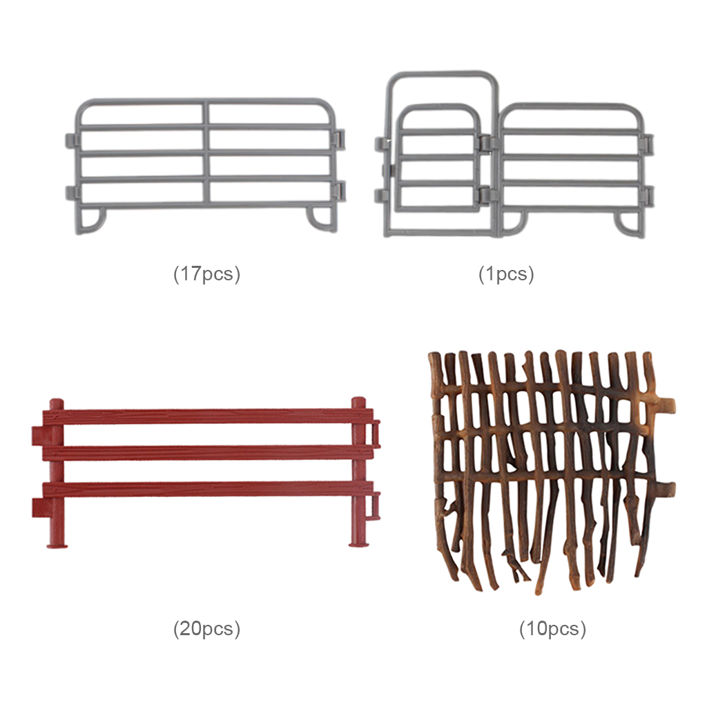 DIY Plastic Fence Model Horse Corral Fencing Accessories Playset for Kids