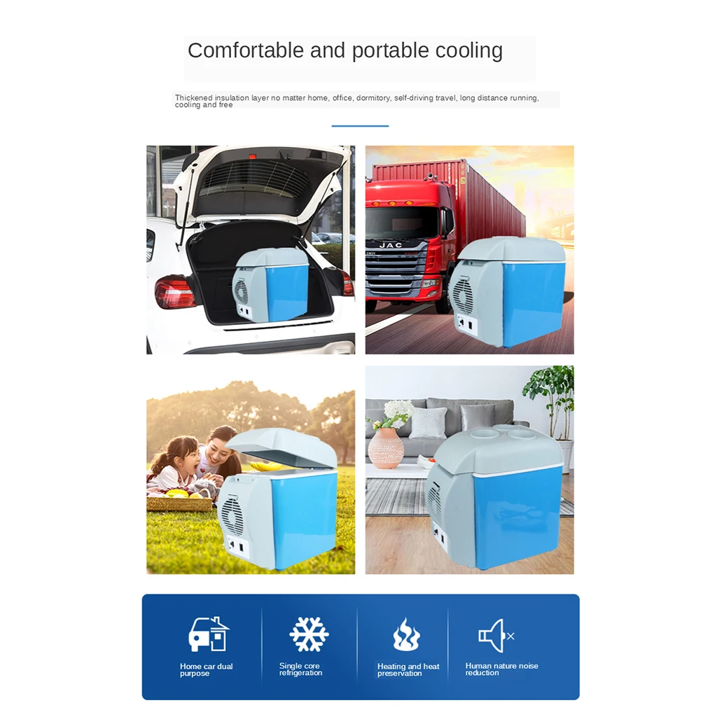 7.5L Mini Car Fridge Car Refrigerator Car Freezer Warmer Cooler Box Compact 12V  Travel Refrigerator For Office Home cooluli classic 4 liter small mini fridge