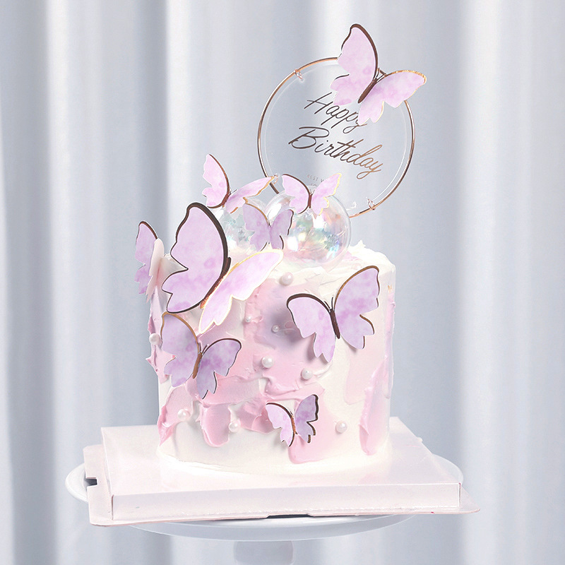 35 Pièces Décoration Gâteau Papillon Et Fleurs - Topper Romantique Rose Et Doré - Pour Anniversaire, Mariage, Saint-Valentin