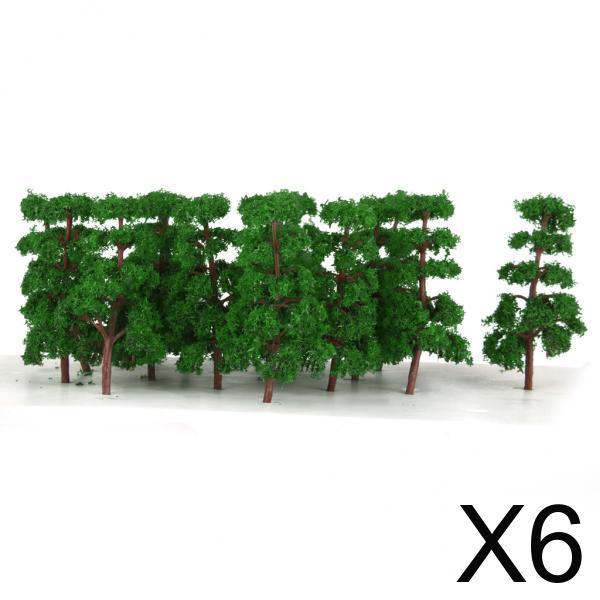 6x20 Pcs Scenery Landscape Train Model Pine Trees Scale 1/150 Jade Green