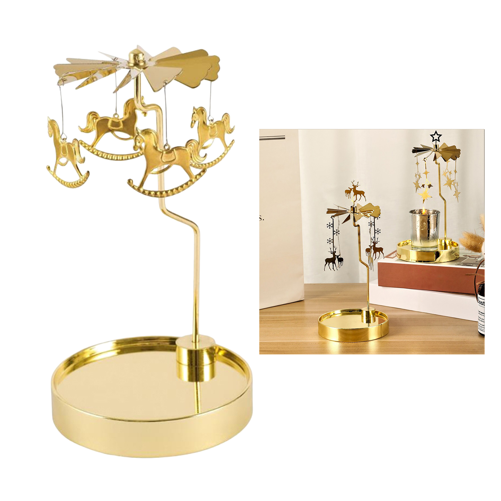 Spinning Candle Holder Holder Storage Home Candlestick for Party Decor Gift