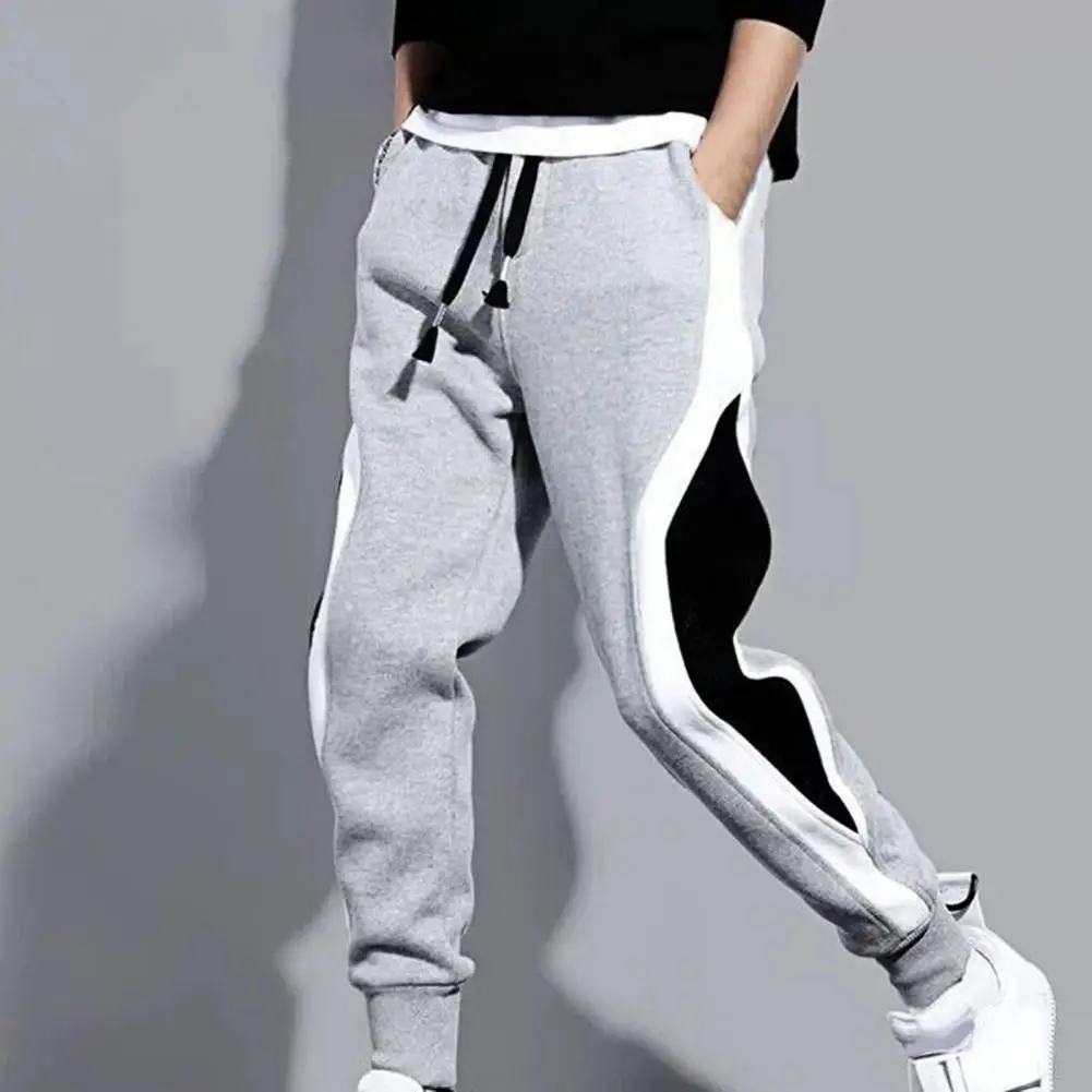 black casual trousers Skin-friendly Streetwear Drawstring Korean Style Men Trousers for Outdoor business pants mens