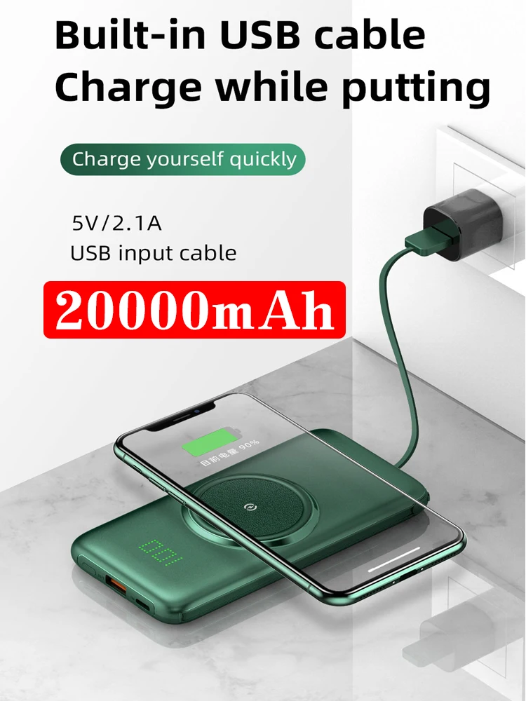 20000mAh Wireless Fast Charging Power Bank Portable Outdoor Power Bank For iPhone Huawei Xiaomi Samsung Phone best battery pack