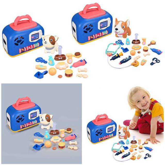  Pet Care Play Set Dog Grooming Kit with Backpack Doctor Set Vet  Kit Educational Toy-Pretend Play for Toddlers Kids Children (16 pcs) : Toys  & Games