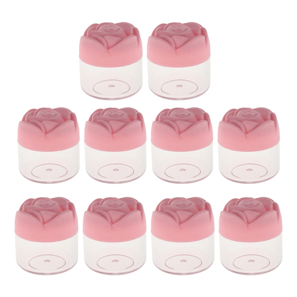 10 Pieces Plastic Makeup Cream Lip Balm Eyeshadow Storage Case Jar w/ Lid