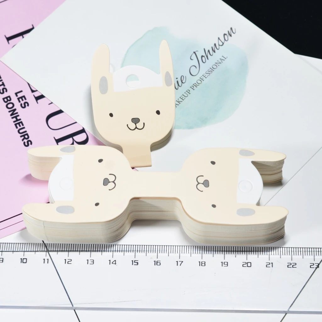 50 X Cute Cartoon Dog Child Hair Clip Hanging Paper Cards for