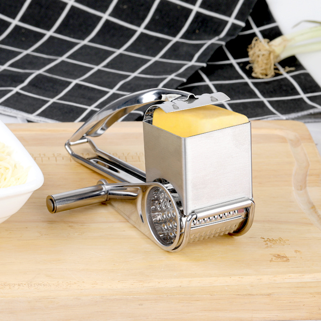 Rotary Cheese Grater Stainless Steel Cheese Chocolate Grater With 4 Different Drums Cheese Butter Grater Slicer