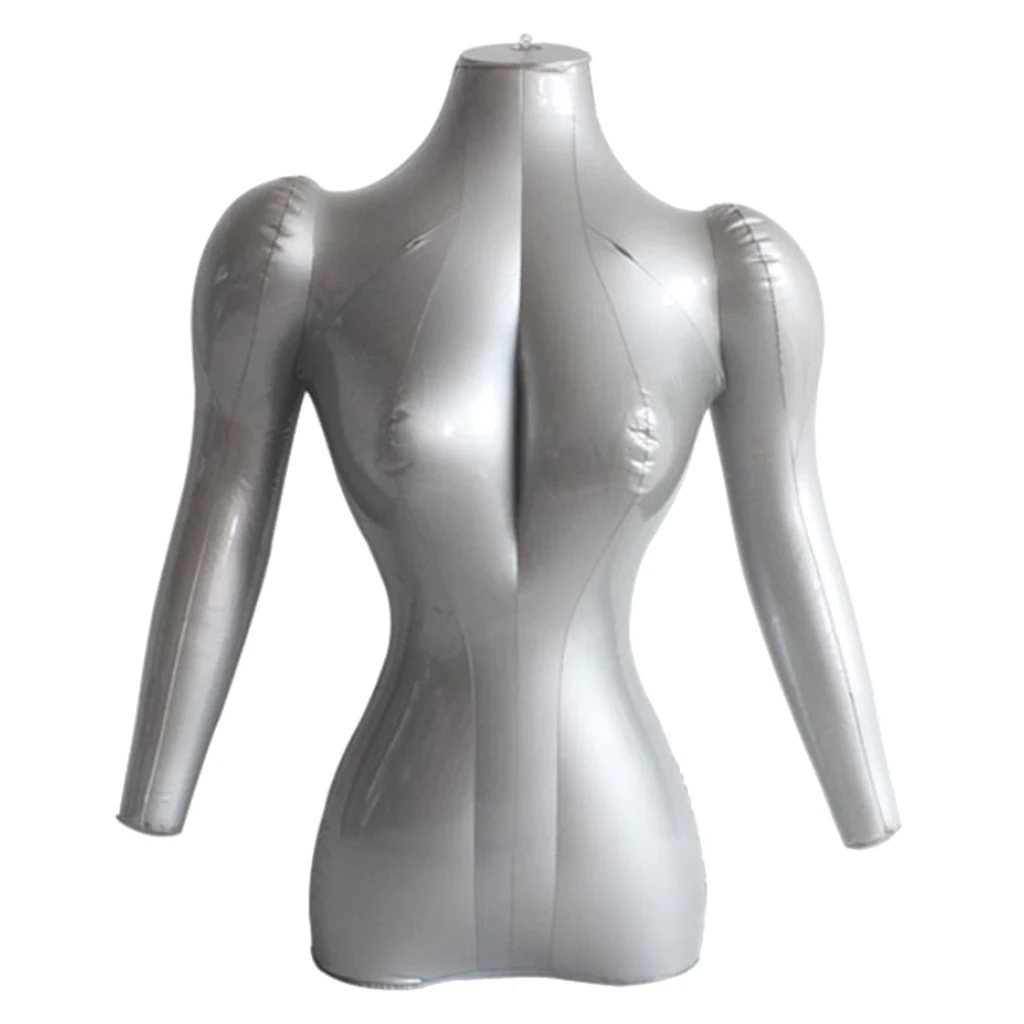 PVC Inflatable Adult Female Mannequin Bust W/ Arms Display Dummy Models