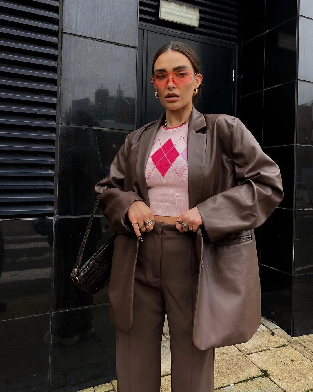 blazera de couro do plutônio moda feminina cor sólida gola sob medida manga longa terno jaquetas soltas casacos de único breasted streetwear