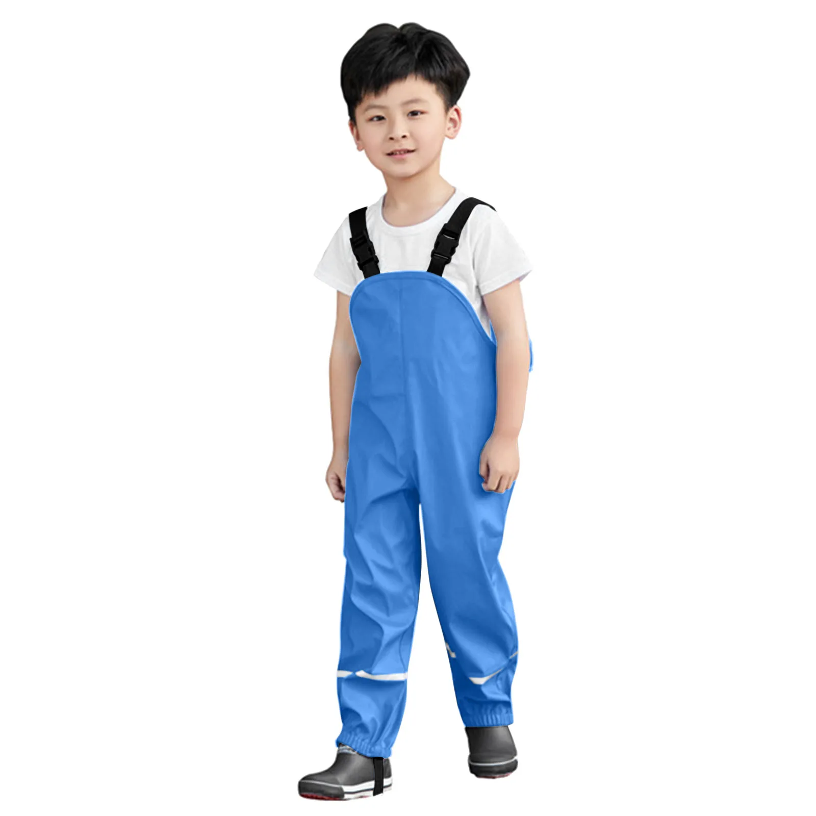 SHOPEEQ Unisex Children Rain Trousers Windproof Strap Pants Dungarees and Mudproof for Suit Boys and Girls Rainwear All in One Dry Suit for Outdoor Play 
