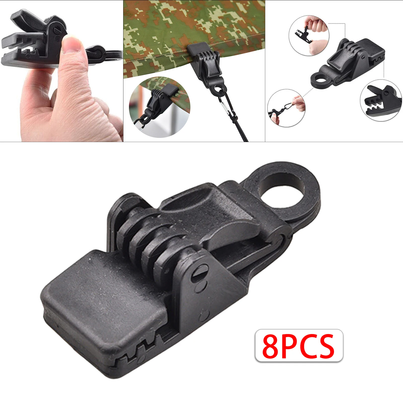 8Pcs Outdoor Tarp Clamp Awning Tent Canopy Clamp Camping Survival Emergency Tighten Tool Tarpaulin Clip Snap Tent Accessories