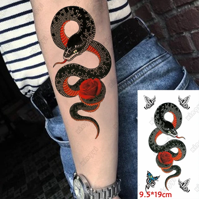 Unlikely Allies: The Fascinating Symbolism Behind Snake and Rose Tattoos:  79 Designs - inktat2.com