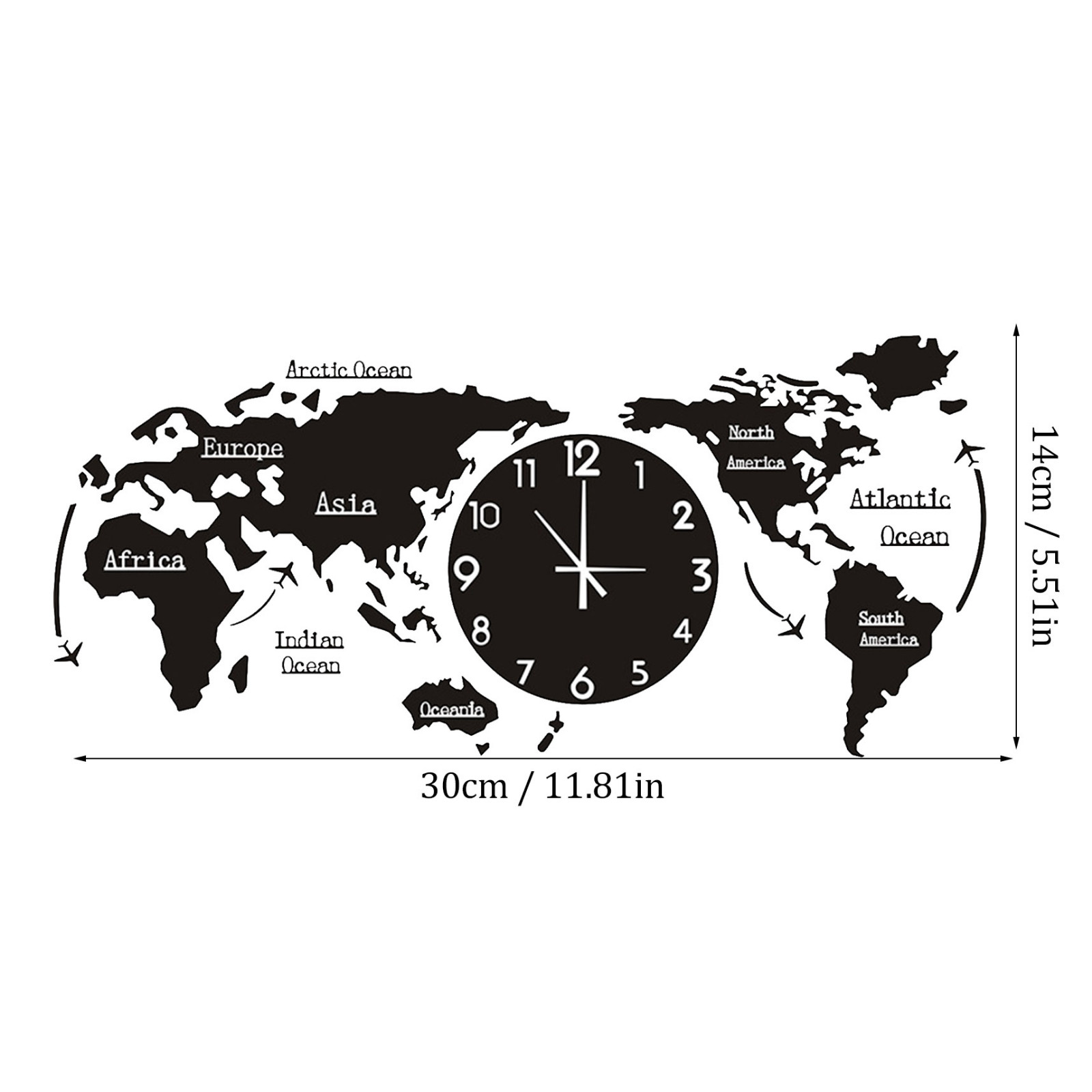 Настенные часы с картой мира, большие самоклеящиеся кварцевые часы «сделай  сам» с наклейками, бесшумные современные самоклеящиеся дизайнерские часы |  AliExpress