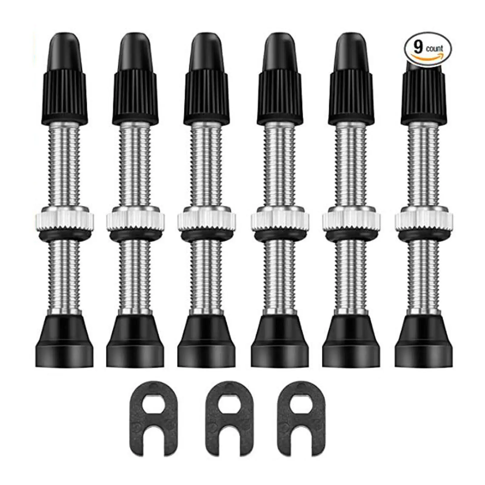 40mm Presta Valve Stem Kit Tubeless with Valve Core Remover Tool and Caps Lightweight for MTB Road Bike Repair Accessories