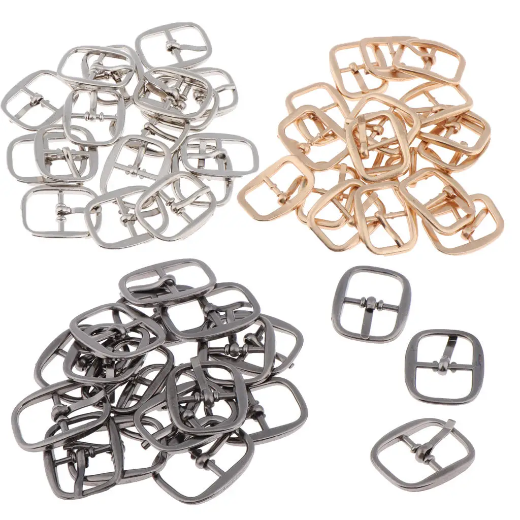 20 Pieces Antique Square Metal Buckles DIY Shoe Bag Sewing Purse Making Accessory 18x10mm