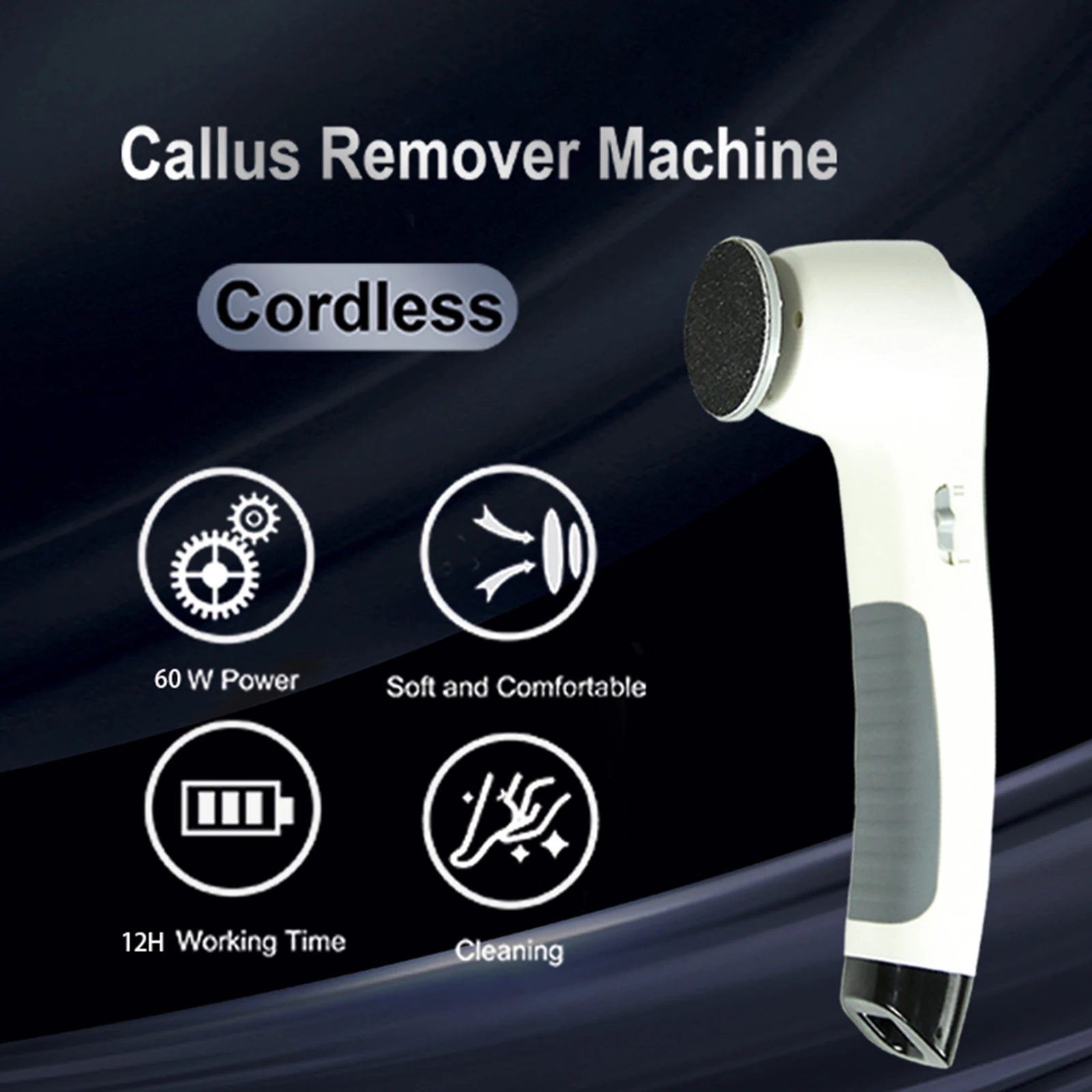 Pedicure Electronic Foot File Adjustable Speed Electric Callus Remover for Cracked Dry Dead Skin Removal Machine US