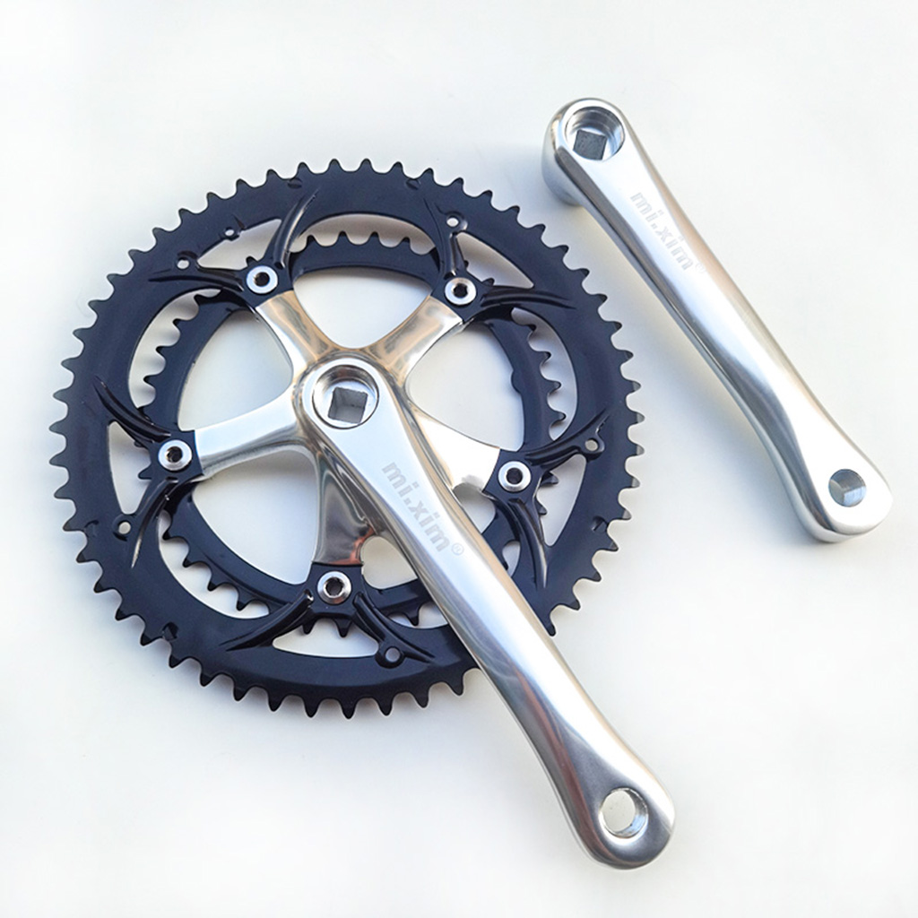 Aluminum Alloy Bike Crankset 39-53T Double Chainring Ultralight High-Strength 130BCD 165mm Bicycle Crankarms Bike Chain Crank