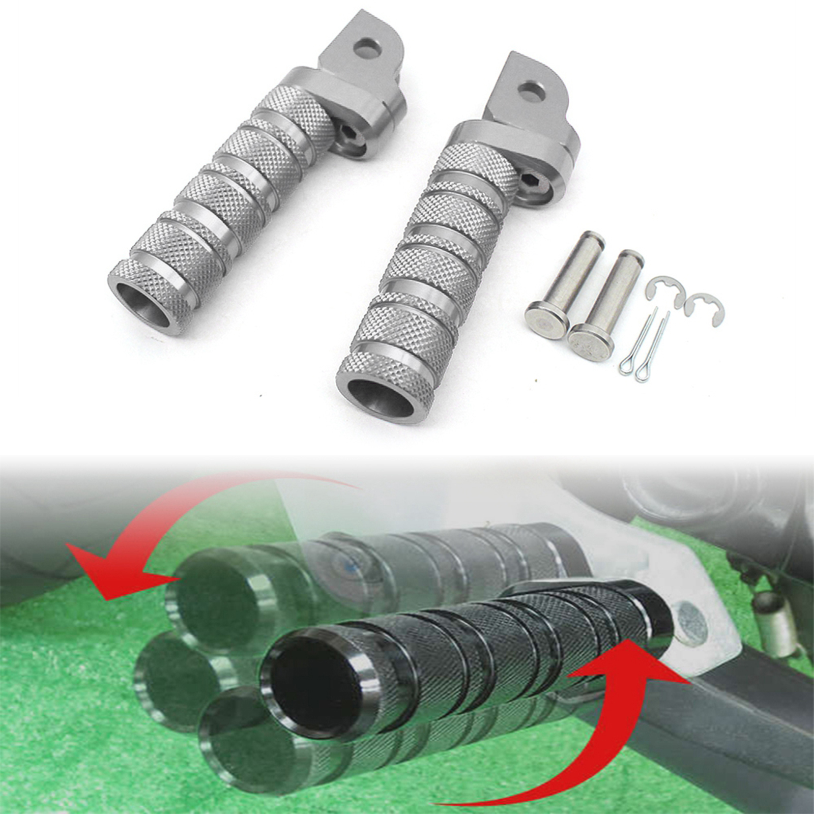 Aluminum Rearset Front Foot Peg Footrests Footpeg Pedals High Quality Multiple Colors For YAMAHA MT-10 MT-25 YZF-R3 YZF-R25 FZ8