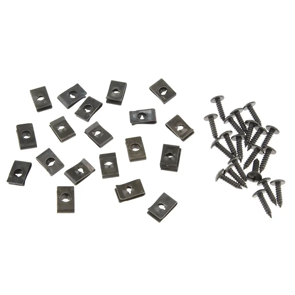 20x Motorcycle Scooter ATV Metal Fastener Rivet Retainers Screws And Clips