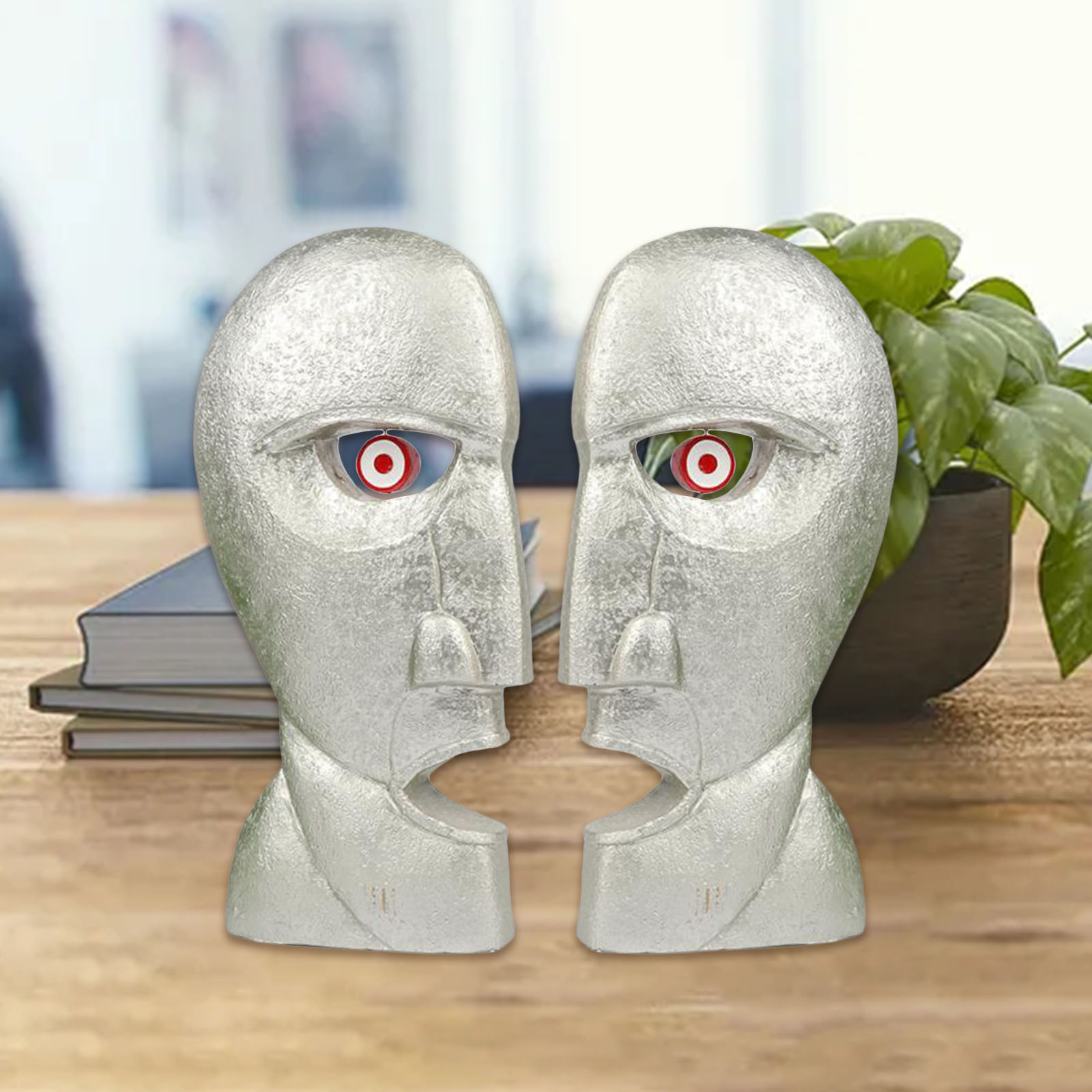 Creative Human Face Statue Abstract Double-Sided Face Sculpture for Home Living Room Bed Room Decor