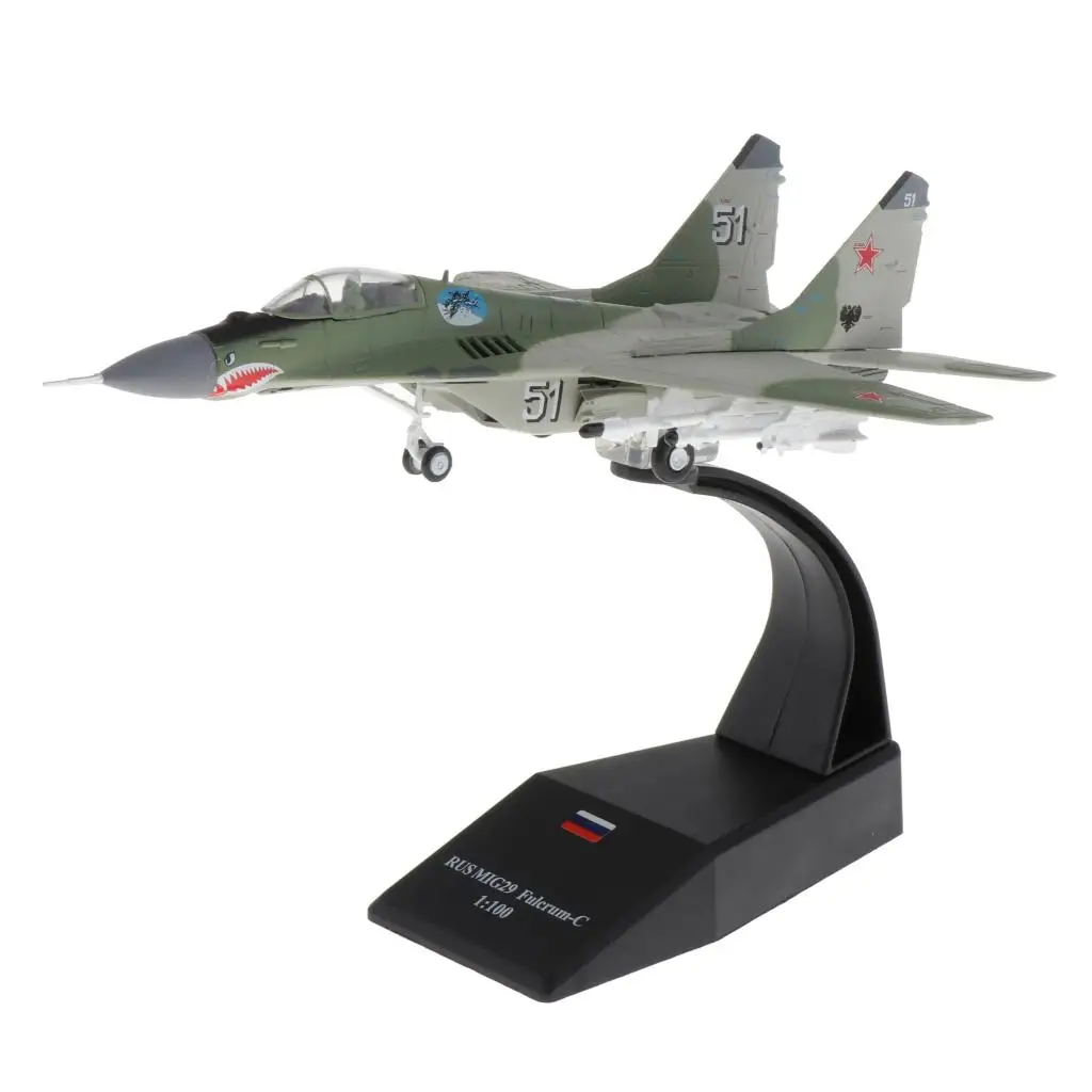 1/100 MIG-29 Diecast Metal Fighter Plane Model Airplane Commemorative Collection