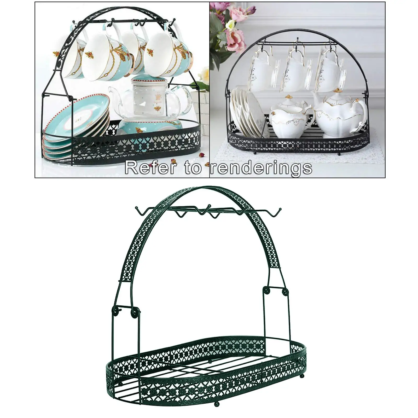 Mug Holder Coffee Mug Rack Storage Coffee Cup Holder Stand Dishes Organizer for Counter Kitchen Restaurant Office