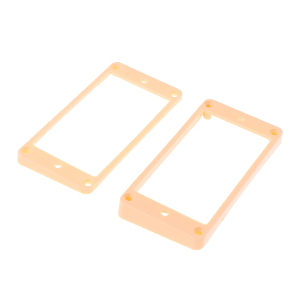 2Pcs Cream Black Curved Plastic Humbucker Pickups Frames Holder Mounting Rings for Electric Guitar Parts Accessories 